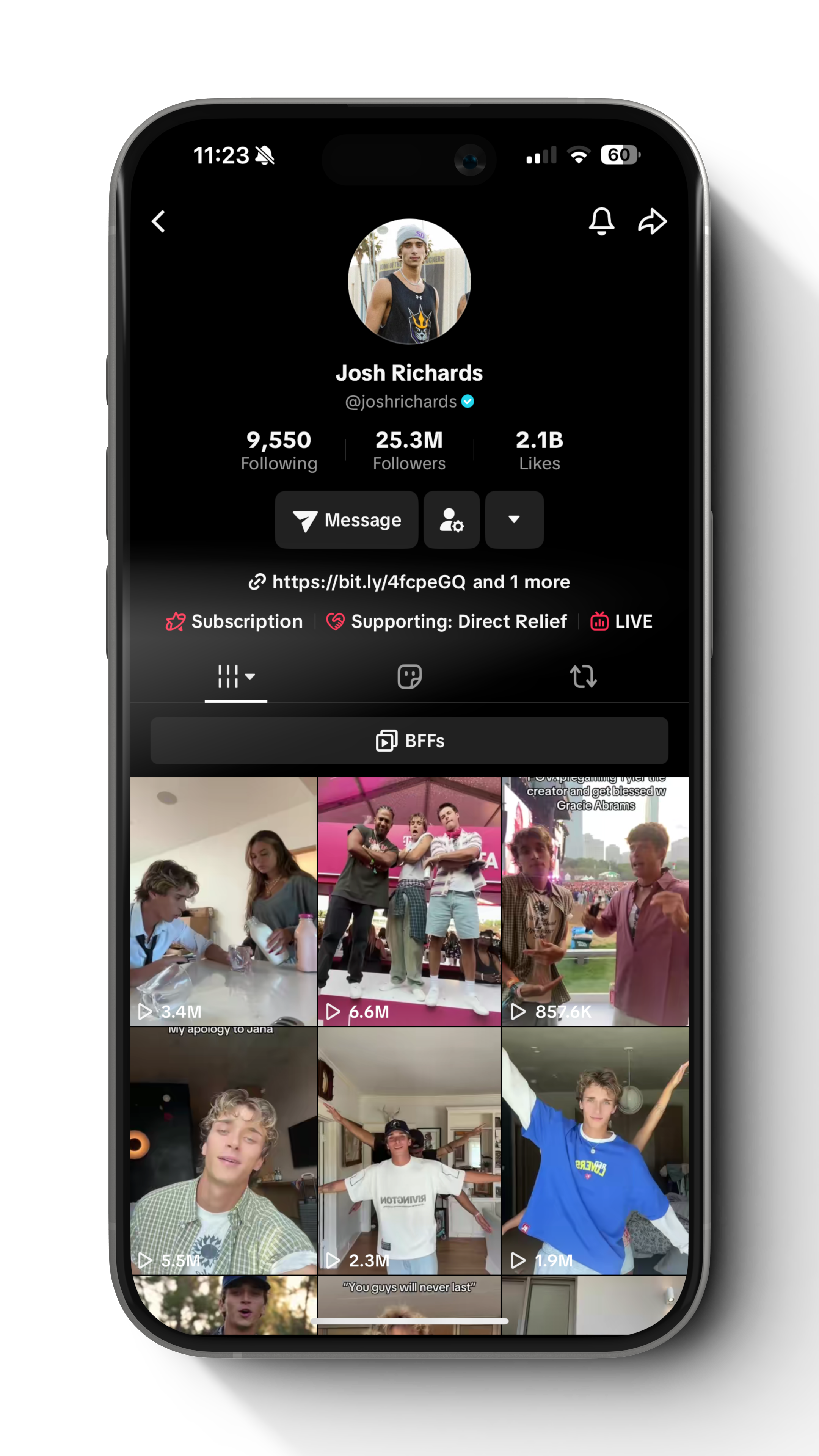 TikTok app on iPhone